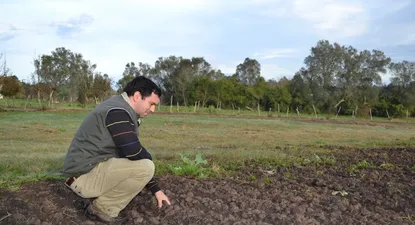 El Observador | El agrónomo Federico Boschi en uno de los ensayos del Inase