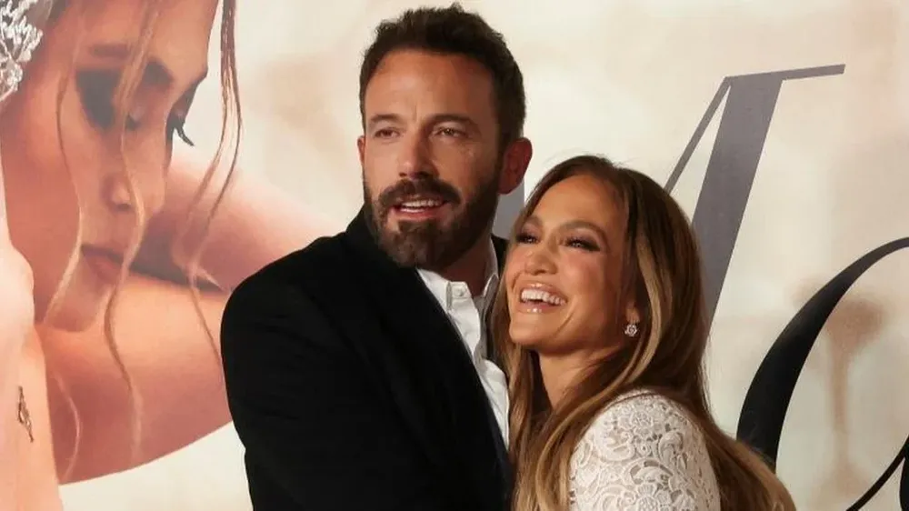 Ben Affleck y Jennifer Lopez durante una proyección especial de su película Marry Me (Cásate conmigo), el pasado febrero.