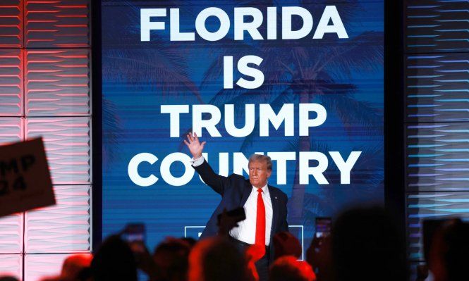 Trump en Florida, durante la campaña presidencial del 2024.