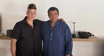 Sebastián Sosa junto a Jorge Barrera, en una foto publicada tras la absolución del futbolista