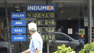 Pizarra en casa de cambio. (foto archivo)