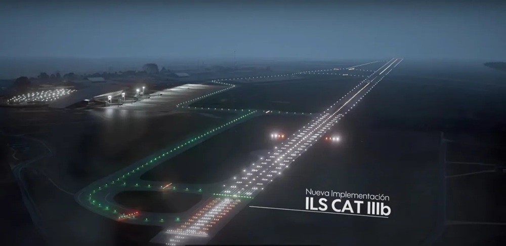 Imagen de muestra del sistema ILS CAT III.&nbsp;