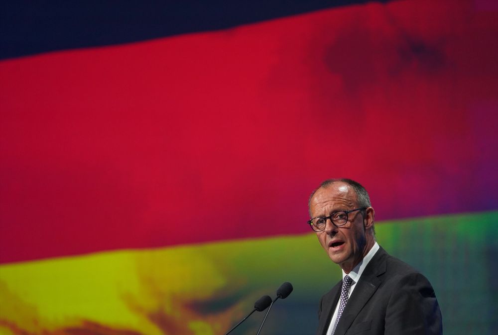 El presidente del CDU alemán, Friedrich Merz, durante el Congreso del Partido Popular Europeo.&nbsp;