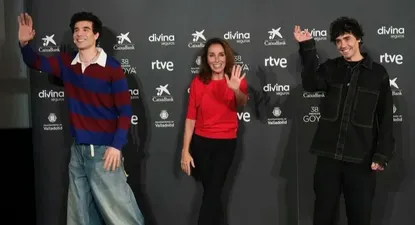 Los Javis y Ana Belén durante la presentación de la 38 edición de los Premios Goya que se celebrarán en Valladolid el 10 de febrero de 2024.