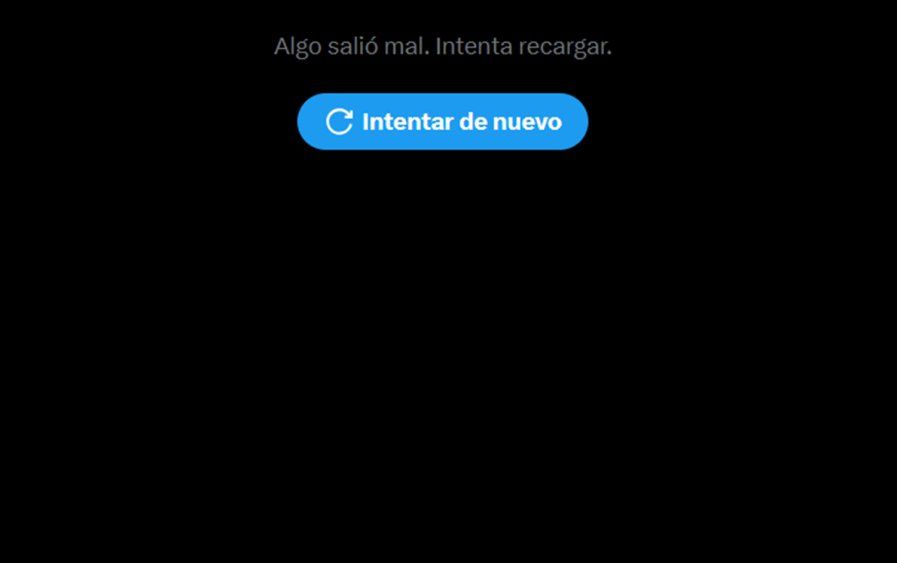 El mensaje de error en Twitter (X)