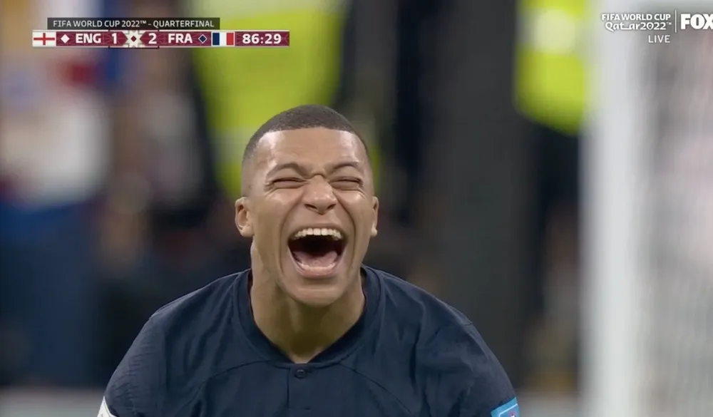 La reacción de Mbappé