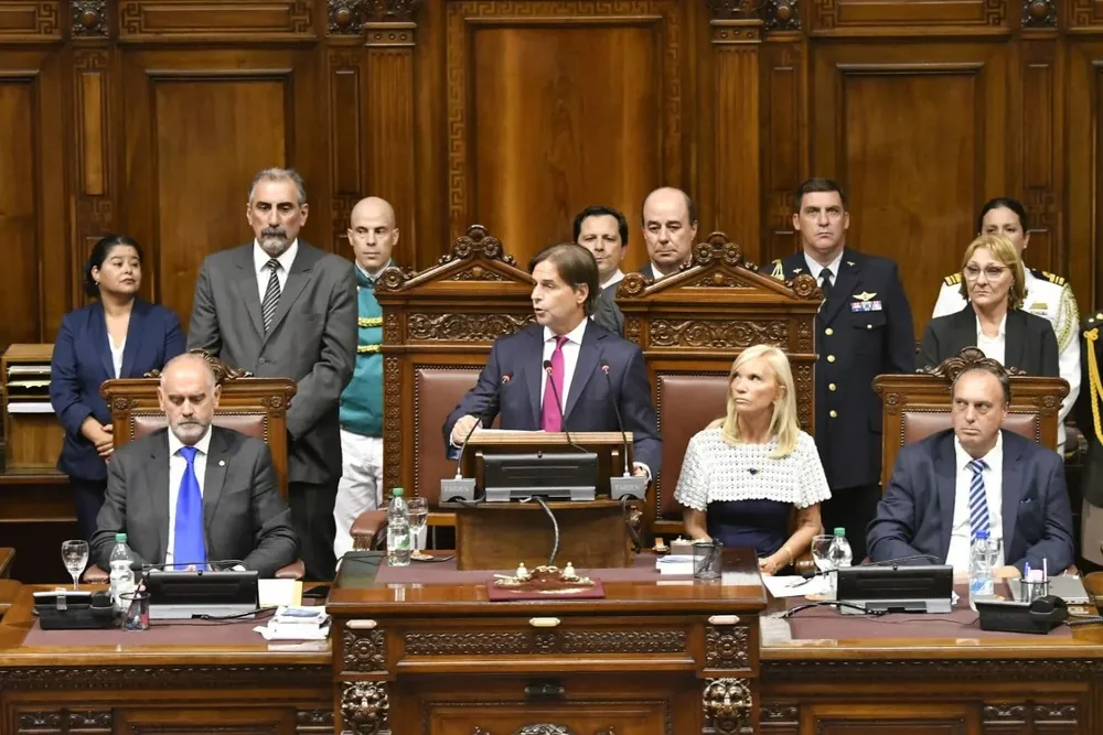 Luis Lacalle Pou en el discurso del pasado 2 de marzo ante la Asamblea General