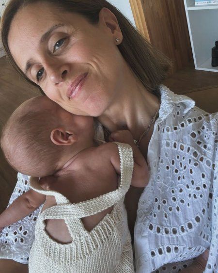 María Noel Riccetto junto a su hijo Salvador