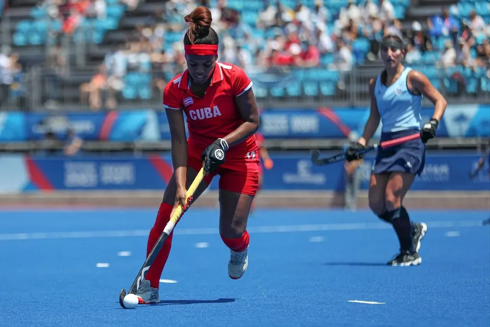 Yunia Milanés en el partido contra Uruguay