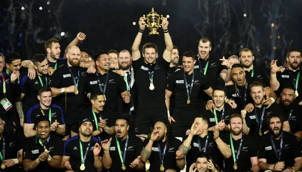 El festejo de los All Blacks