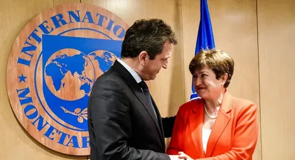 El ministro de Economía Sergio Massa y la directora del FMI, Kristalina Georgieva