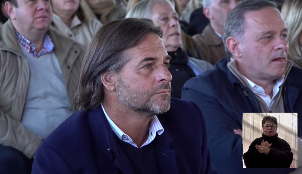 El expresidente Luis Lacalle Pou en la convención del Partido Nacional