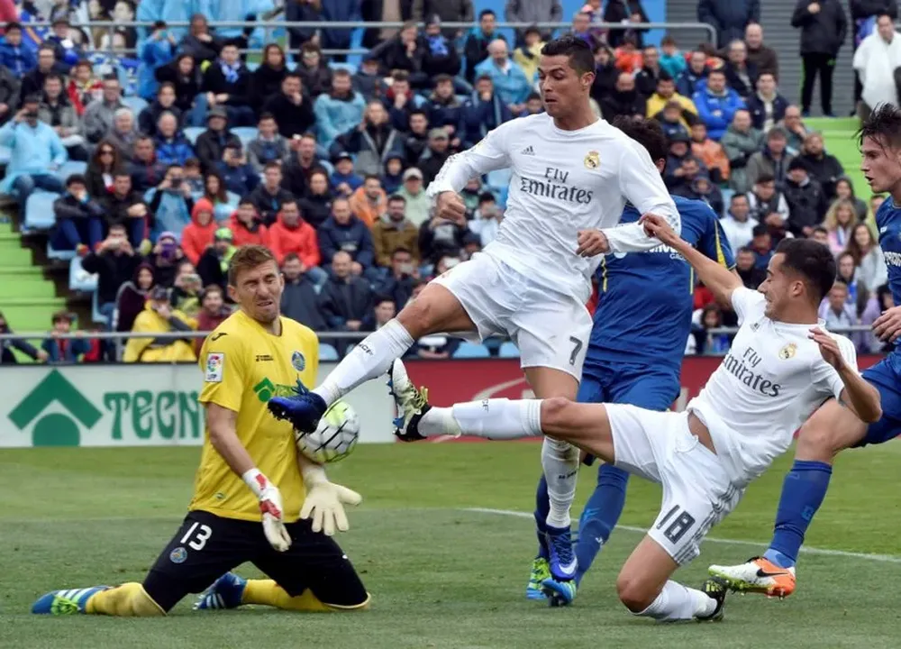 Cristiano Ronaldo, marcó un gol en la goleada de Real Madrid en Getafe