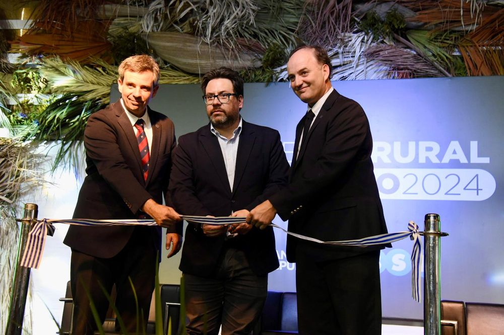 Expo Rural Prado 2024, acto inaugural: Patricio Cortabarría, Mauricio Zunino y Rafael Ferber.