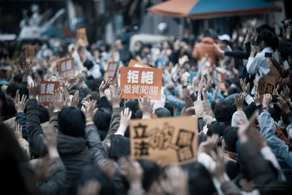 Manifestación estudiantil en Taiwán.