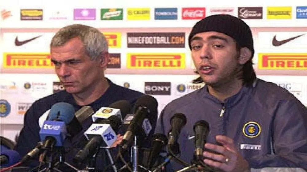 Héctor Cúper y Álvaro Recoba en Inter de Milán