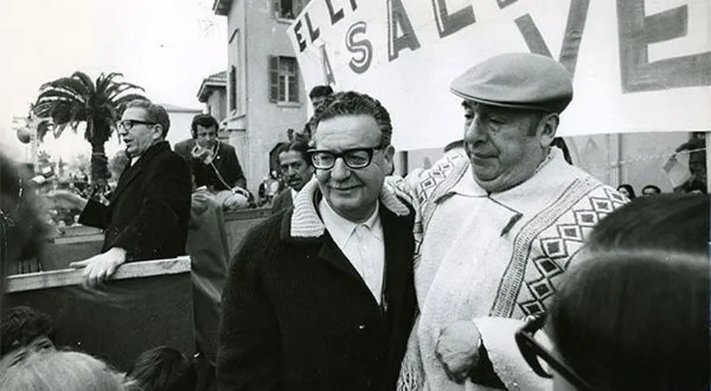 Pablo Neruda y Salvador Allende