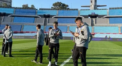 Peñarol sub 20 reconoció el estado del campo de juego del Estadio Centenario