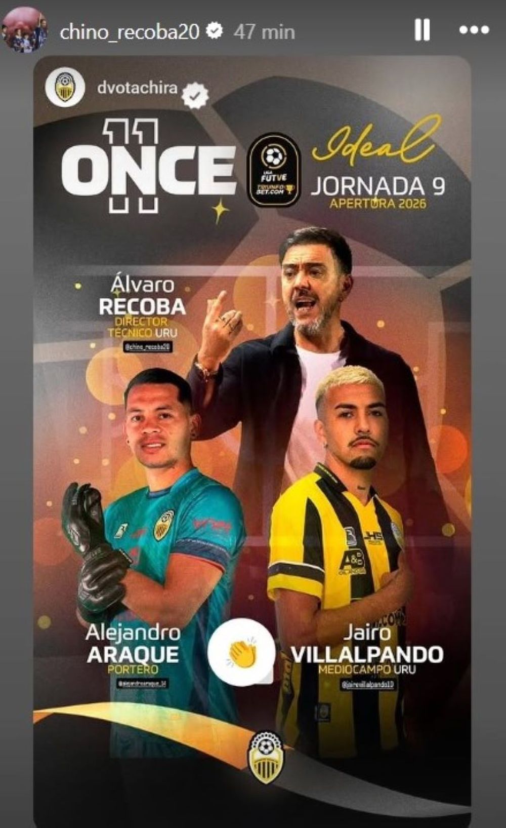 El Chino Recoba y Jairo Villalpando entre los mejores de la fecha en el f&uacute;tbol de Venezuela