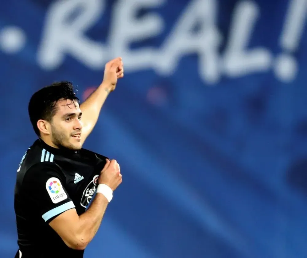 Goleador real: Maxi Gómez festejó en Anoeta