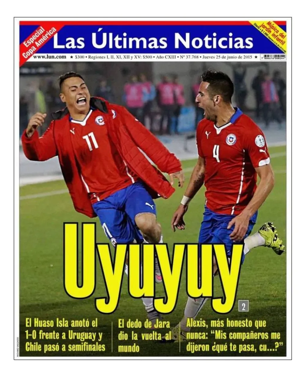 Tapa del diario Las últimas noticias