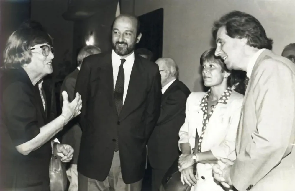 Susana Sienra, viuda de Wilson Ferreira Aldunate; Wilfredo Penco; Silvia Ferreira y Tabaré Vázquez en 1993