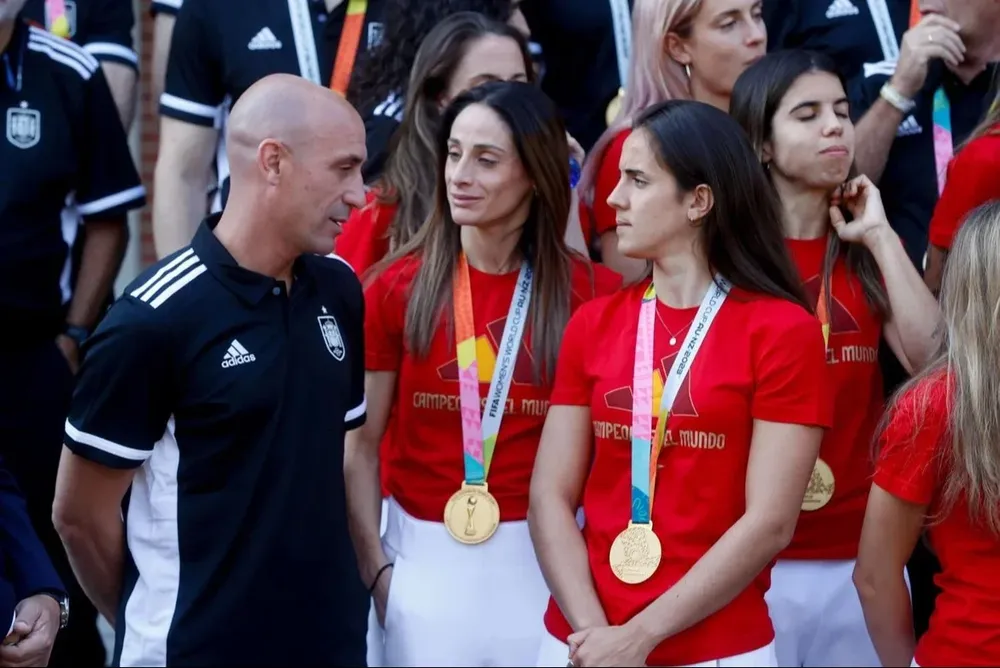 Luis Rubiales, durante la premiación del Mundial para España.