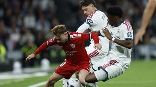 Gerard Peque ante la marca de Aurelien Tchouameni y Federico Valverde&nbsp;
