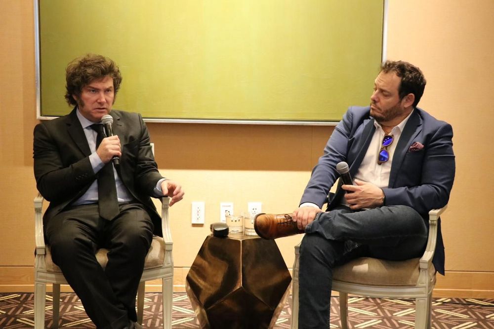 El presidente Javier Milei pronuncioa su discurso ante empresarios en San Francisco.