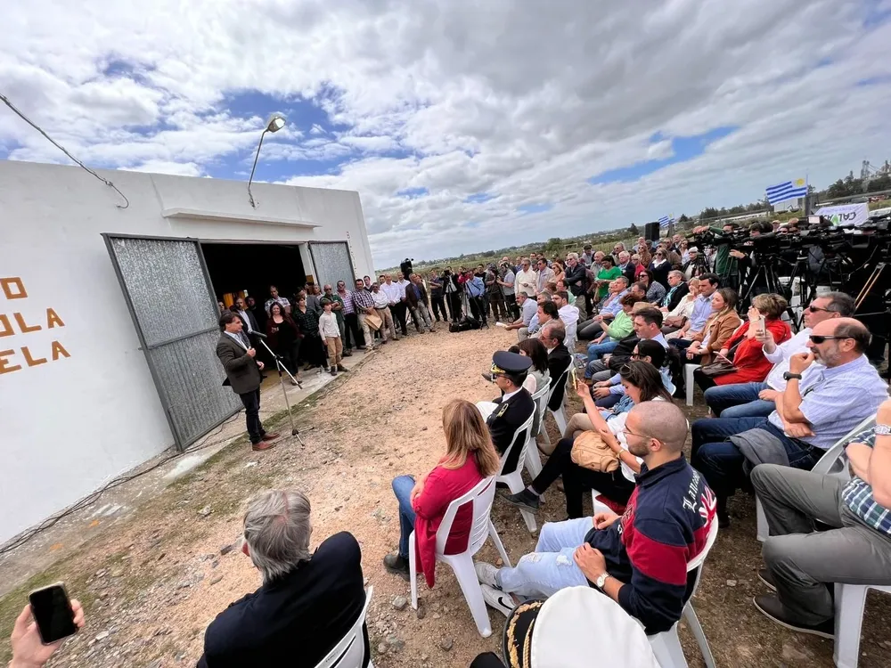 Lacalle Pou en su discurso en Varela