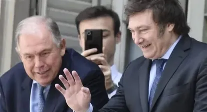 El presidente electo Javier Milei y su designado embajador ante los Estados Unidos, Gerardo Werthein