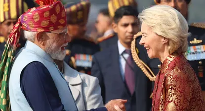 El acuerdo de la UE con India fue anunciado con toda pompa. Úrusula von der Leyen, la presidente de la Comisión Europea, viajó para una ceremonia especial junto con el primer ministro del país, Narendra Modi.&nbsp;