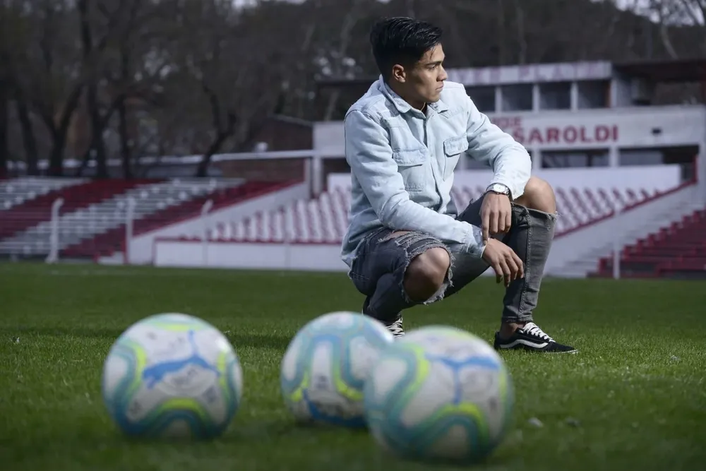 Matías Arezo en la semana que debutó en Primera en 2019 con River Plate