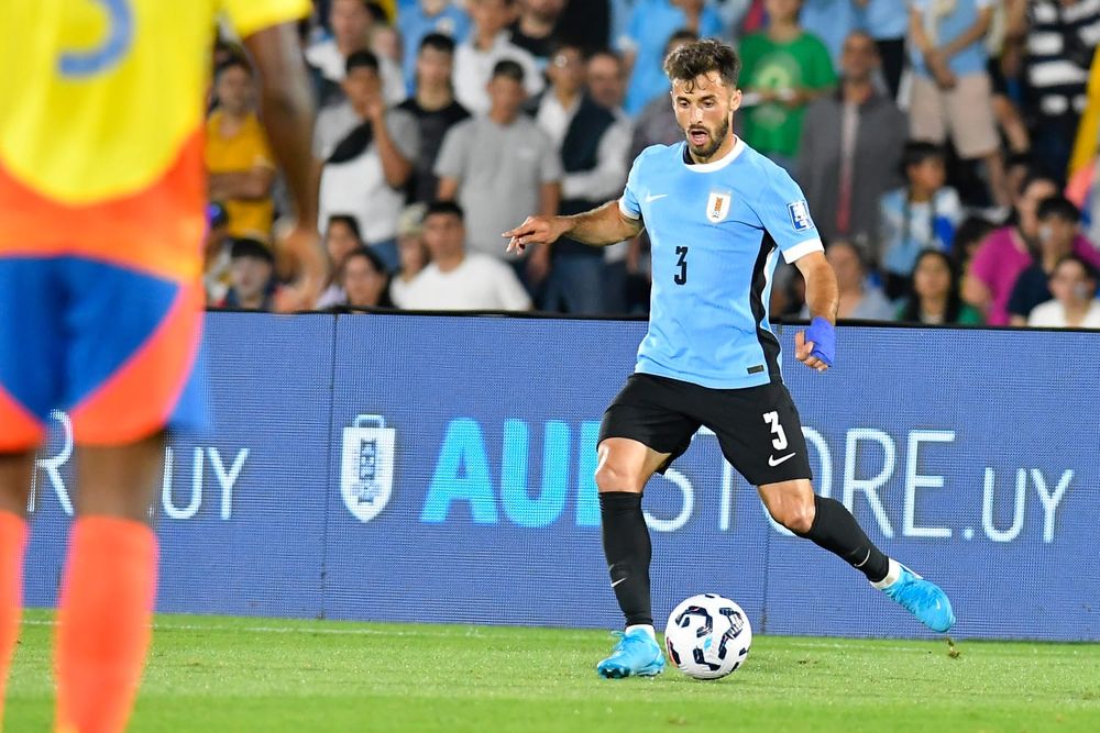 Marcelo Saracchi de la selección de Uruguay ante Colombia