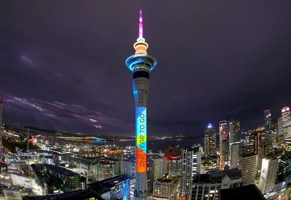 La Sky Tower de Auckland; falta un año para la Copa Mundial Femenina