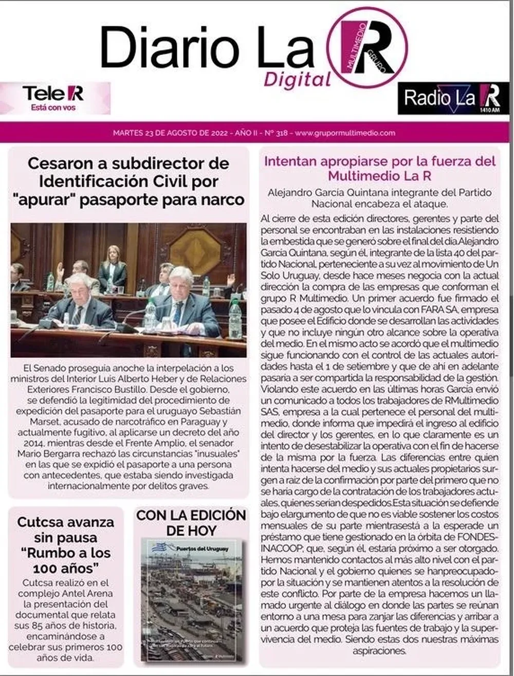 Portada de La República