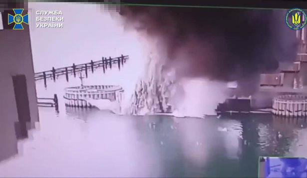 El Servicio de Seguridad Ucraniano publicó imágenes del ataque.