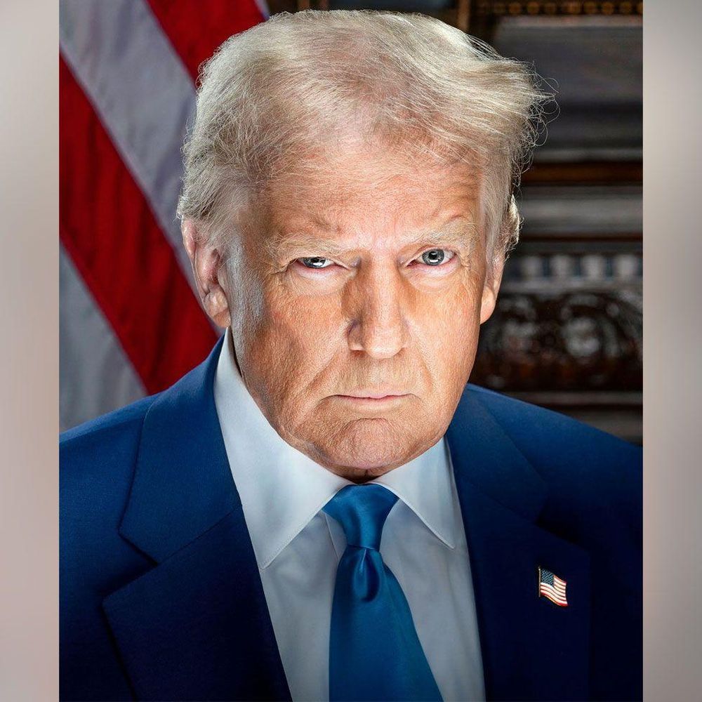 Donald Trump en el retrato presidencial oficial de su segundo mandato.