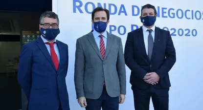 Pérez Banchero en 2019 junto a Cardoso e Ignacio Curbelo durante la Expo Prado 2020