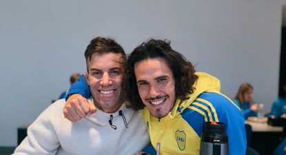 Tonga Reyno y Edinson Cavani en Buenos Aires