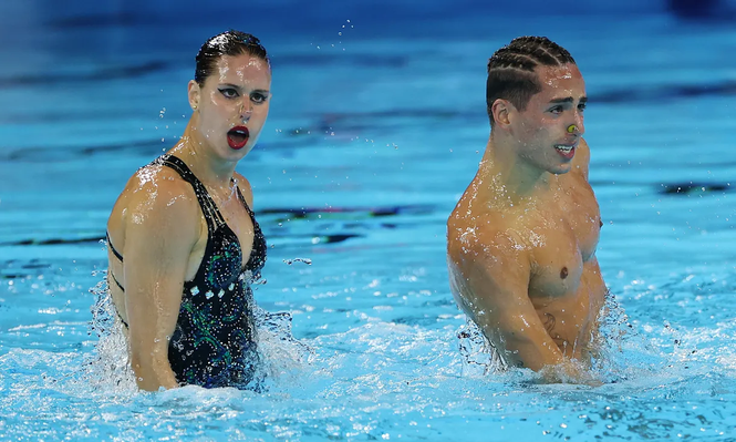 Tió y González, en su ejercicio de la final del viernes. (EFE)