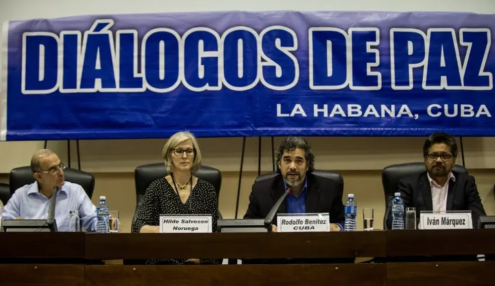 La Mesa de diálogos de paz de La Habana en una de las sesiones de celebradas en enero de este año