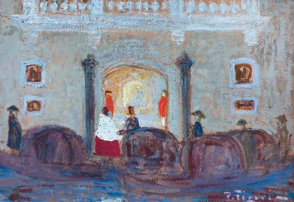 Café, un óleo sobre cartón de Carlos Páez Vilaró