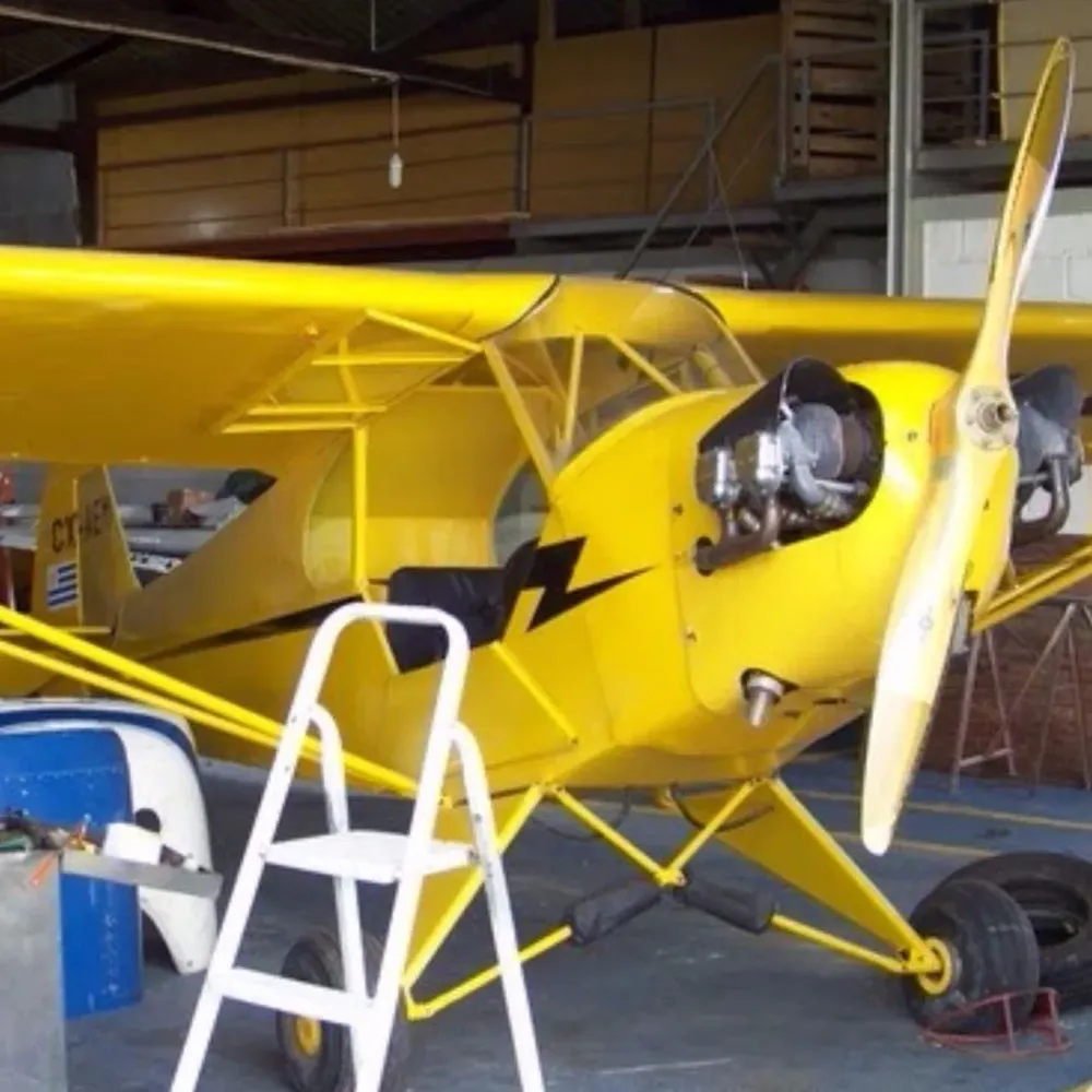 La aeronave Piper J-3 que se estrelló este domingo