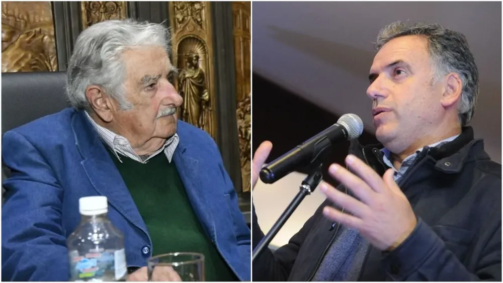 El expresidente de la República, José Mujica, y el intendente de Canelones, Yamandú Orsi
