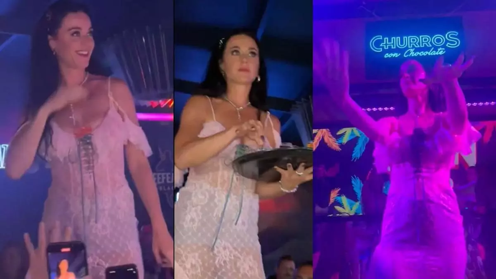 Katy Perry, eufórica en la noche de Barcelona.&nbsp;