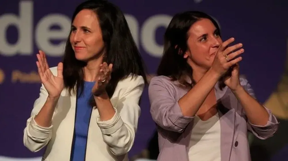 Ione Belarra e Irene Montero en un acto de Unidas Podemos en Madrid