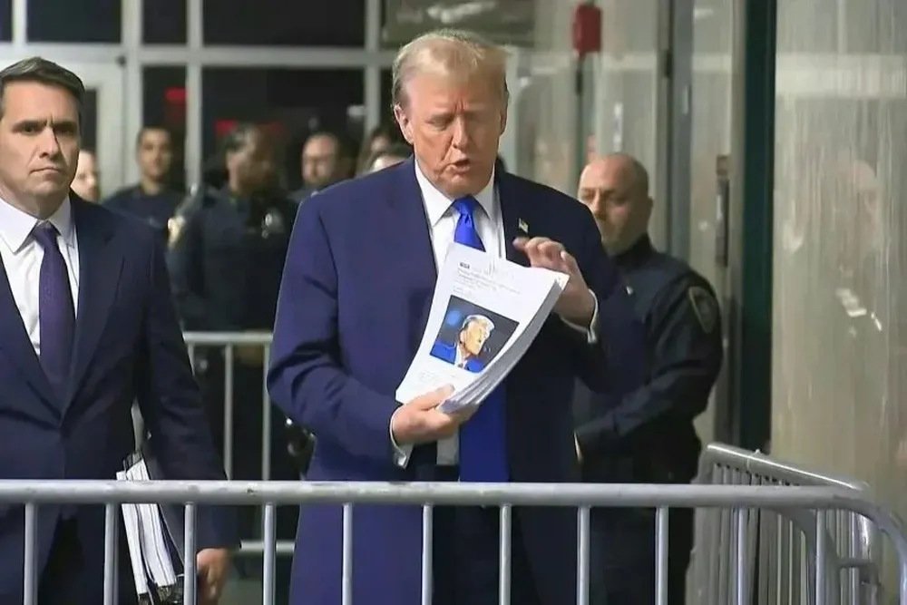 Donald Trump en su juicio