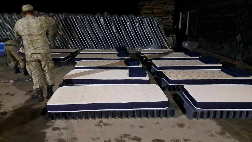 Centro de evacuación para personas en situación de calle instalado en la ruta 39, que tiene previsto funcionar hasta finales de octubre.