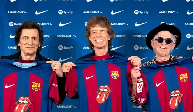 Los Rolling Stones con la camiseta del FC Barcelona. (Archivo)